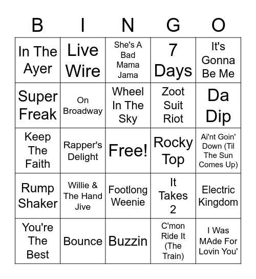 Misc Hits Bingo Card