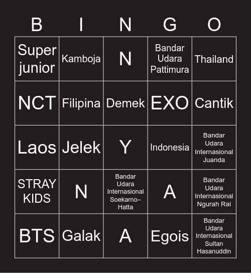 BINGO NAYNA Bingo Card