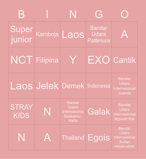 BINGO NAYNA Bingo Card