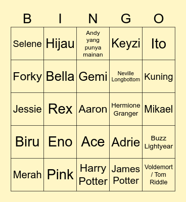 Mikael's Bingo Card