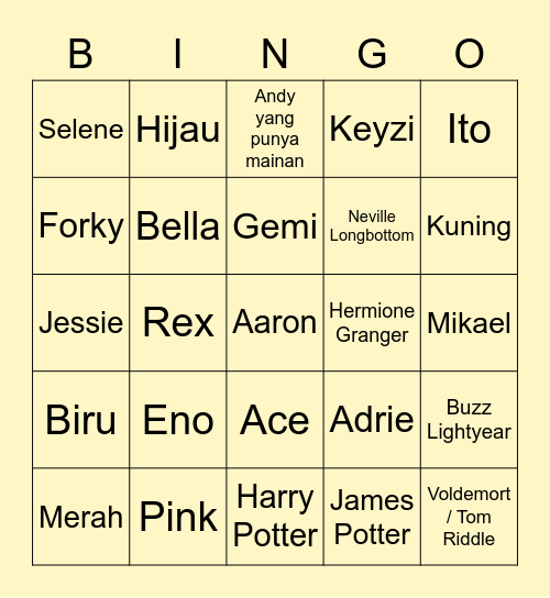 Mikael's Bingo Card