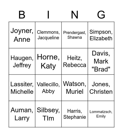 SBMS Fun Facts Bingo Card