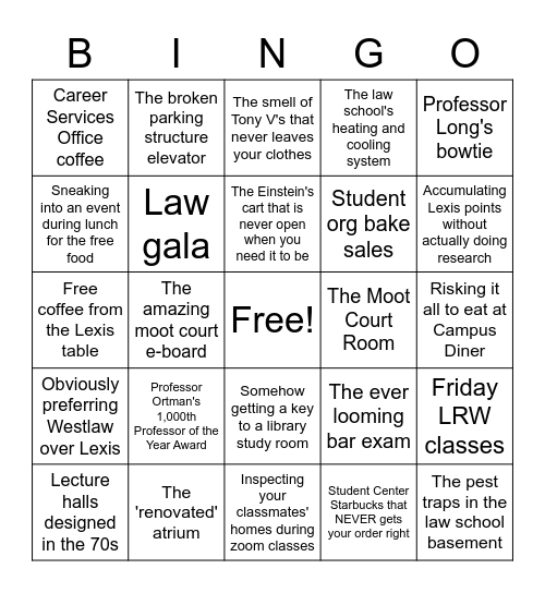 Law Bingo Card