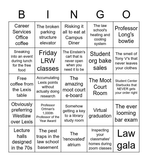 Law Bingo Card