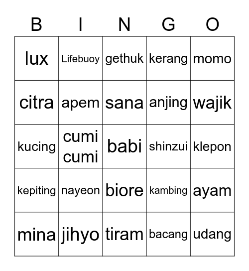 Calira 💚_💙 Bingo Card