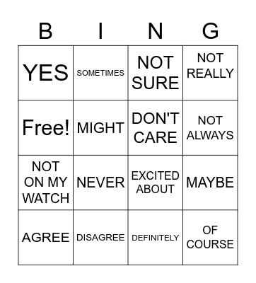 SUNDAY SCHOOL Bingo Card