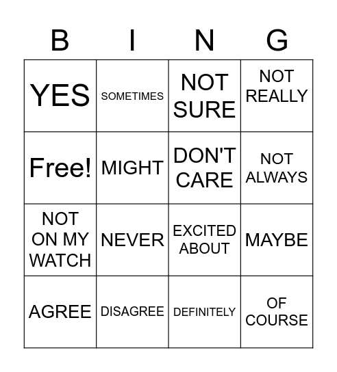 SUNDAY SCHOOL Bingo Card