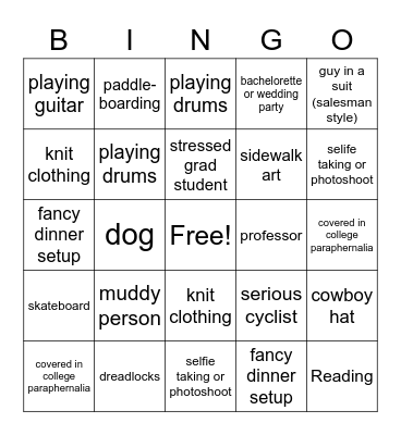 Ithaca Bingo Card