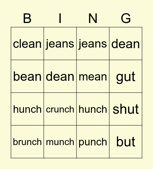 The Mess Bingo Card