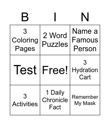I Got It Bingo Card