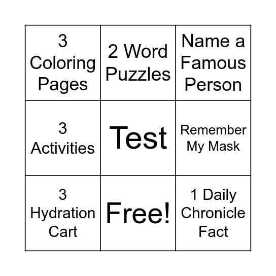 I Got It Bingo Card