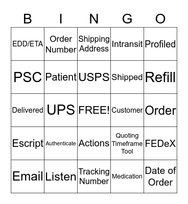 Problem Solving Bingo Card