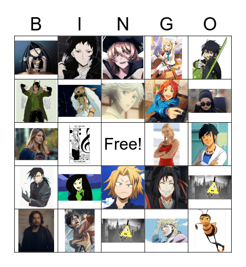 Favourite Character Bingo Card