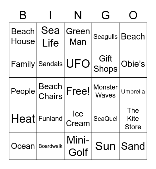 Summer Bingo Card