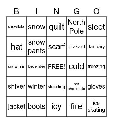 Winter Bingo Card