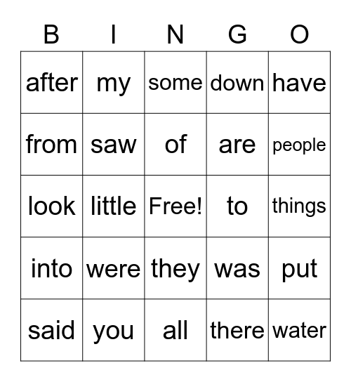 Phonics for Reading  Level 2  Lesson #1-8  Sight Words Bingo Card