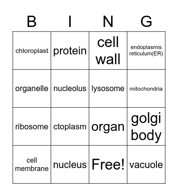 Cell Bingo Card