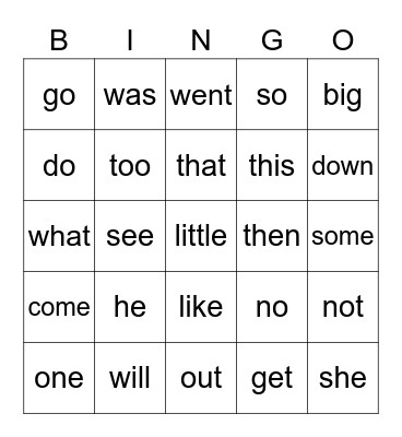SIGHT WORDS, Israel, Sight Words 25-50 Bingo Card