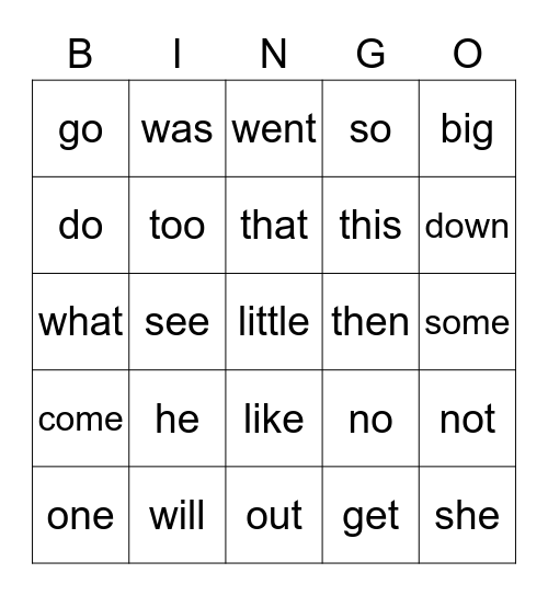 SIGHT WORDS, Israel, Sight Words 25-50 Bingo Card