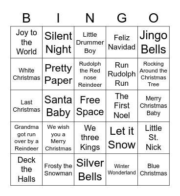 Holiday Bingo Card