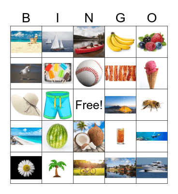 End of Summer Bingo Card
