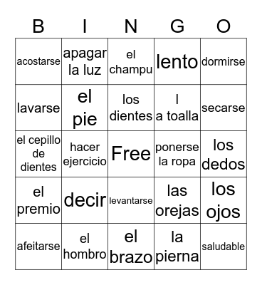 Unidad 2 Bingo Card