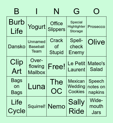 Renee Farewell Bingo Card