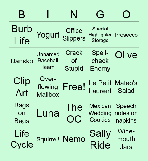 Renee Farewell Bingo Card