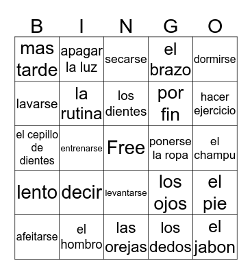 Unidad 2 Bingo Card