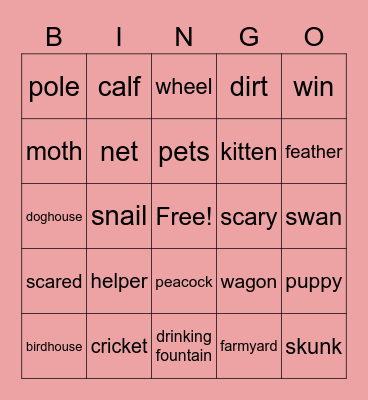 Unit 14 Bingo Card