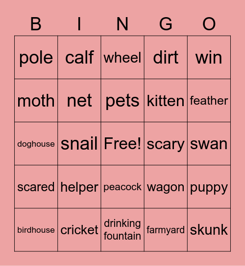 Unit 14 Bingo Card