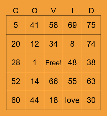 SOLID laban sa COVID Bingo Card