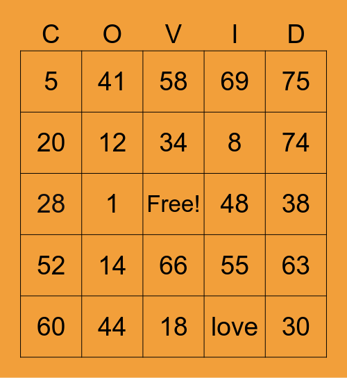 SOLID laban sa COVID Bingo Card