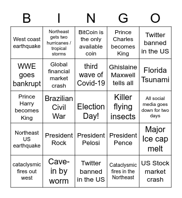 2020 Bingo Card