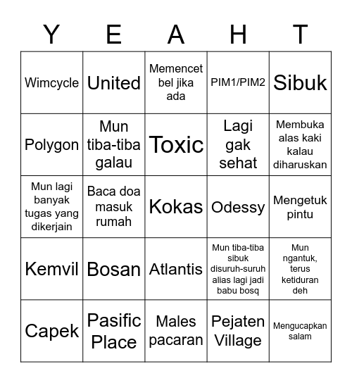 BUKAN IRENE Bingo Card