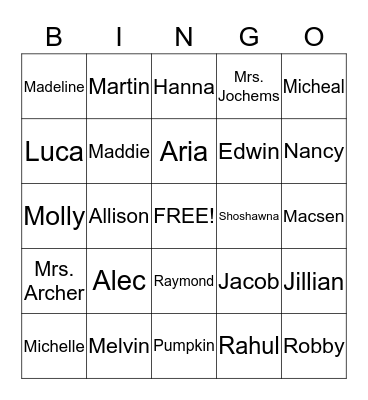Happy Fall Bingo Card