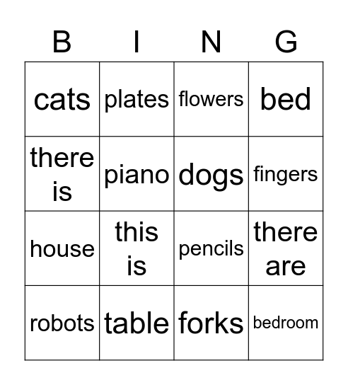 Unit 2 Vocabulary bingo Card