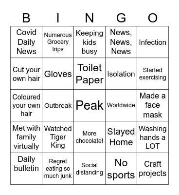 COVID Bingo Card