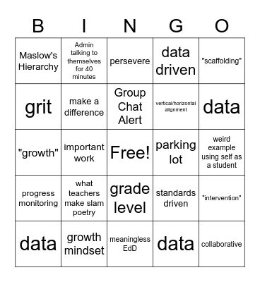 pd bingo Card