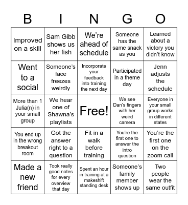 Social Change 101 Bingo Card