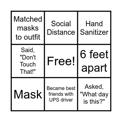 Pattison 20-21 School Year:  COVID Year BINGO Card