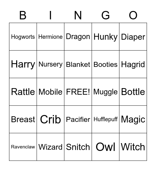 Harry Potter Bingo Card