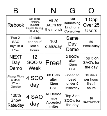 Expansion Bingo Card