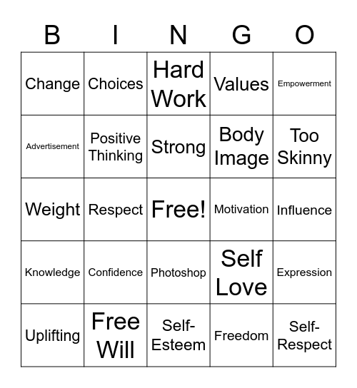 Girl Power Bingo Card
