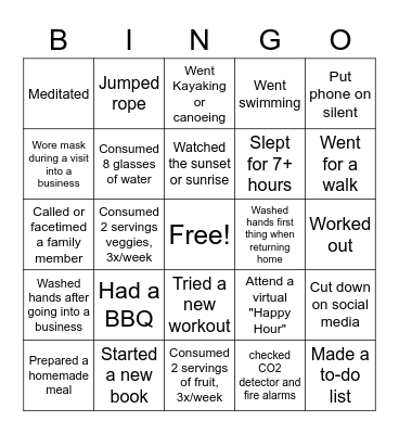 B. Iseler Bingo Card