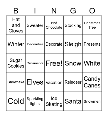 Winter Festival Bingo Card