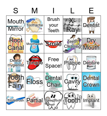 Oral Hygiene Bingo Card