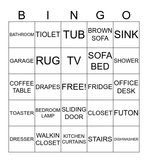 HOUSEWARMING BINGO Card