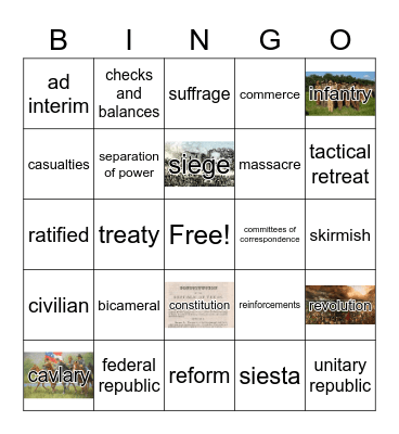 Era 5 part 2: Revolution Bingo, Era 5 part 2: Revolution BIngo Card