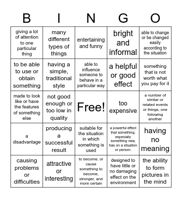 Untitled Bingocausing problems or difficulties: Bingo Card